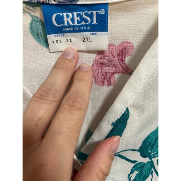 Crest Floral Short Sleeve Scrub Top Women’s Size 2XL - Picture 2 of 3